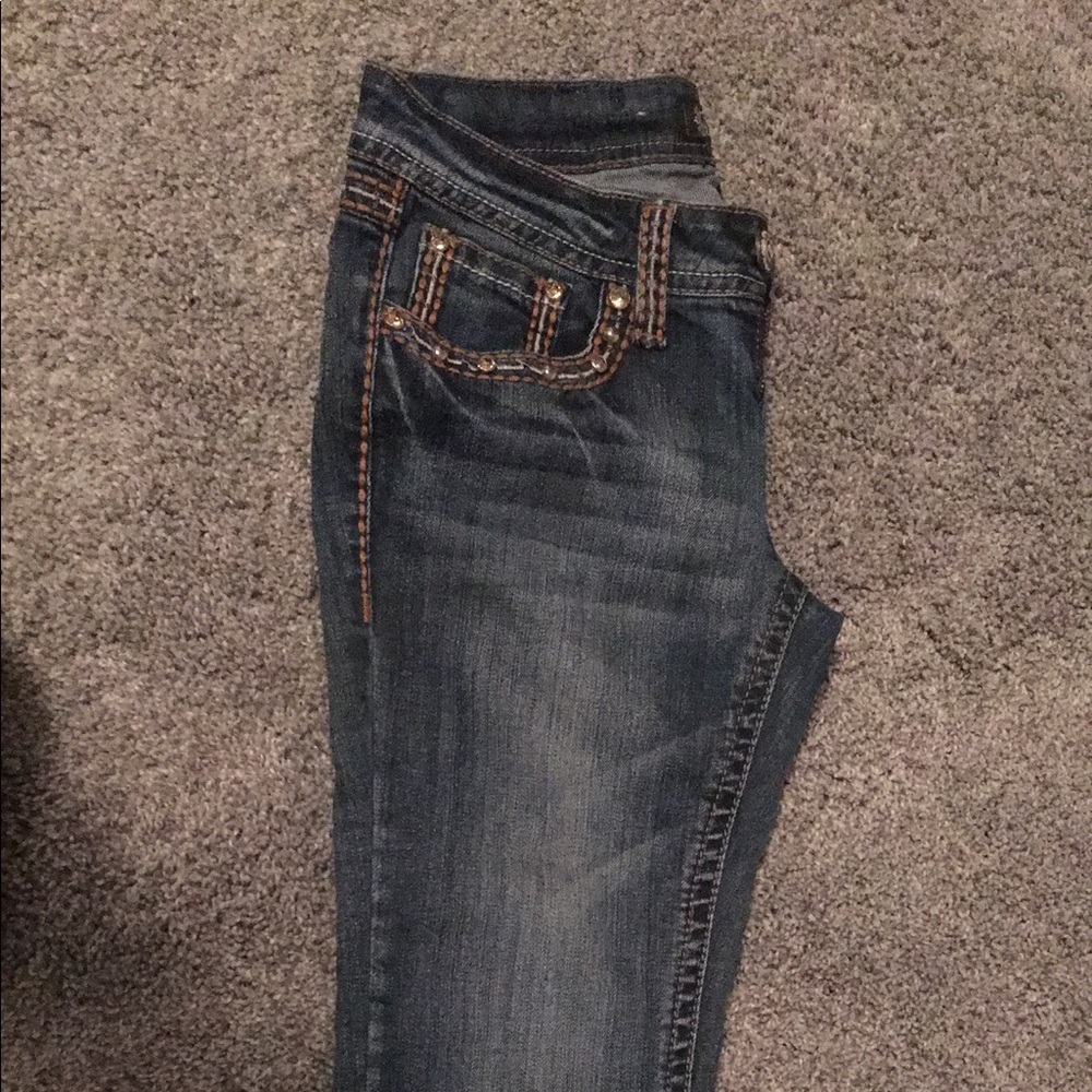 Jean capris with gems
